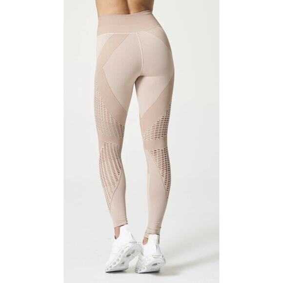 NUX Breathe Mesh Legging Womens Medium Peachy Sand New Workout Athletic - Picture 2 of 10